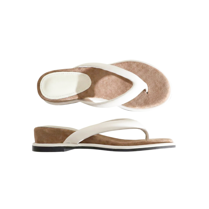 Toe thong sandals in white  #S030