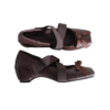 Square toe ballet flats with cross bands  #S036