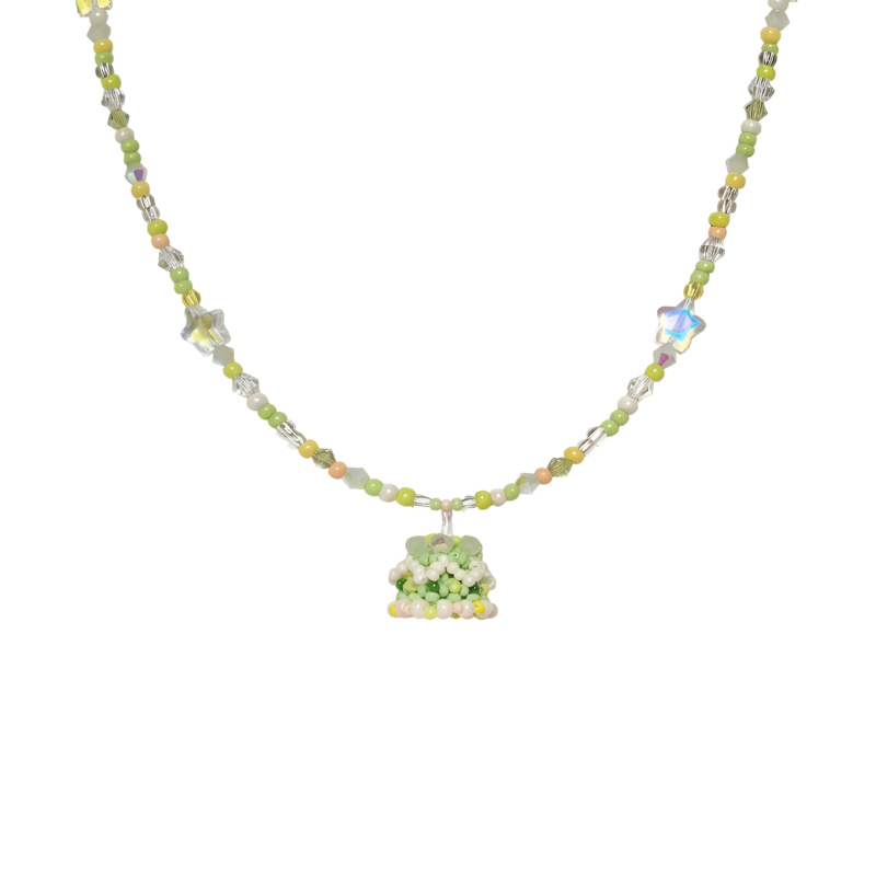 Birthday Cake Handmade Beaded necklace  #A011