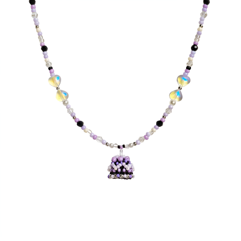 Birthday Cake Handmade Beaded necklace  #A005