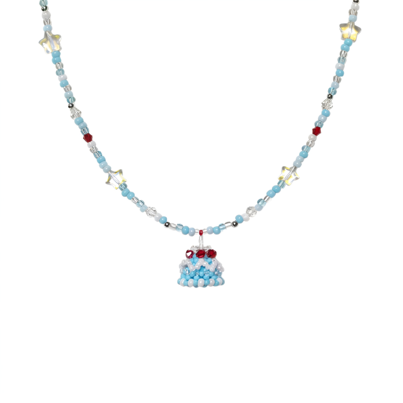 Birthday Cake Handmade Beaded necklace  #A016