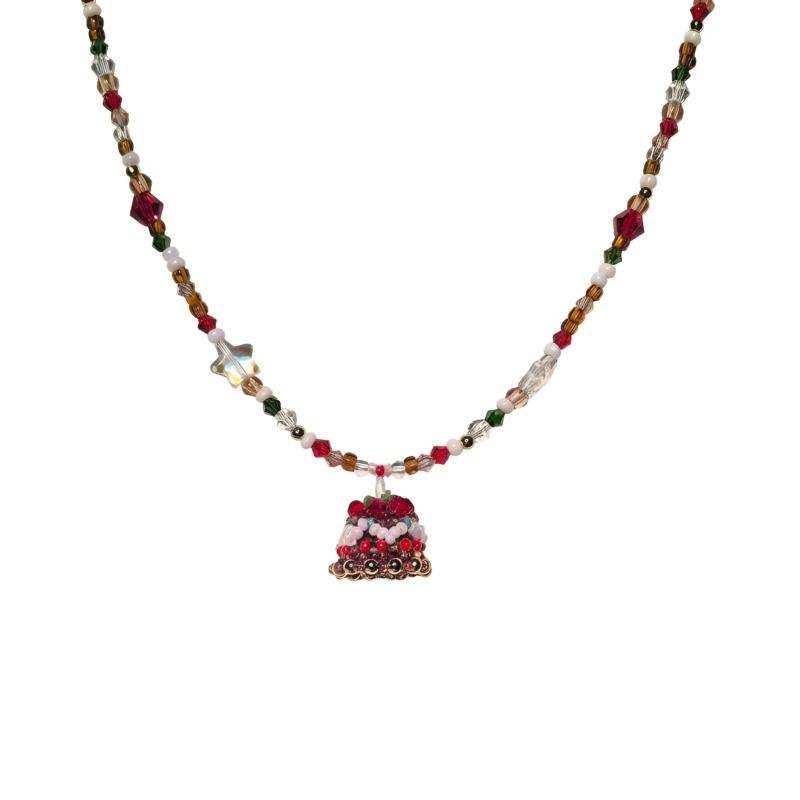Birthday Cake Handmade Beaded necklace  #A006