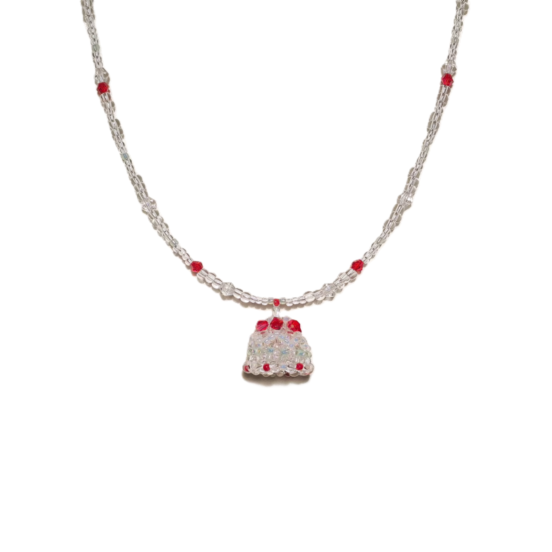 Birthday Cake Handmade Beaded necklace  #A007